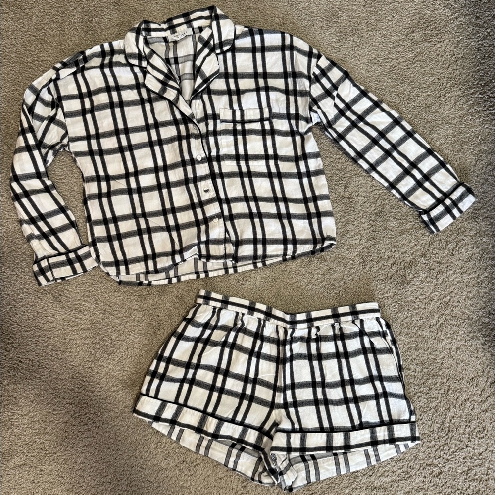 Topshop Flannel Plaid Pajama Set